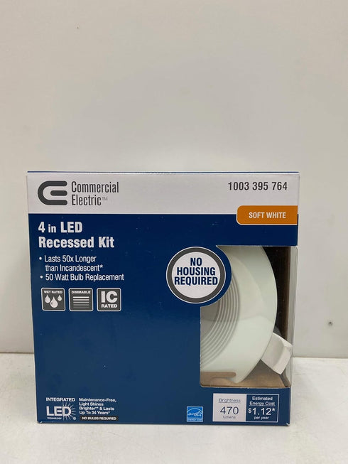 Commercial Electric 4 in. LED Recessed Kit - Soft White...