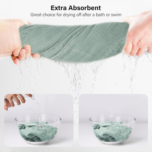 MEXXI Muslin Baby Blanket, Quilt Blanket for Baby, 4-Layer Super Soft and Lightweight Crib Blanket for Unisex Baby Girls Boys 43 * 39 (Sage Green)...