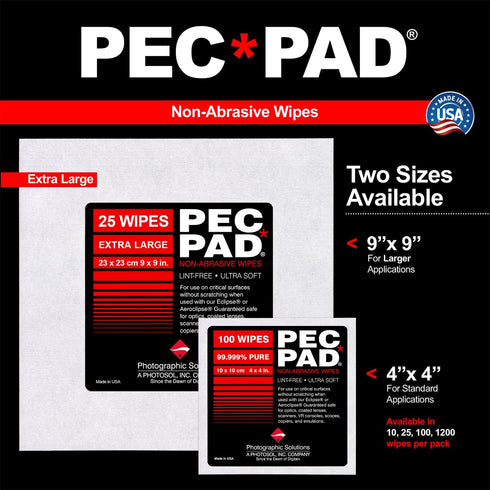 PEC-PAD Lint Free Wipes Ultra Soft Cloth for Cleaning Sensitive Surfaces like Camera, Lens, Filters, Film, Scanners, Telescopes, Microscopes, Bino...