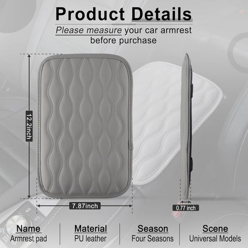Amiss Auto Center Console Pad, Universal Waterproof Armrest Seat Box Cover, Leather Auto Armrest Cover Protector for Most Vehicles, SUV, Truck, Ca...