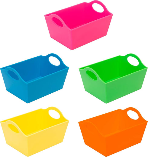 Simplify Neon, 5 Pack, Mini Storage Containers, Bins, Drawer, Office Organization, Good for Toys, Hair Accessories, Bobby Pins, Q-Tips, Small Item...