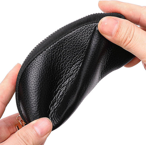 Earphone Case Airpods 1st 2nd Generation Cover Earbuds Cable Organizer Key Lipstick Pocket Money Charger Gadget Storage Small Bag Orange PU with Z...