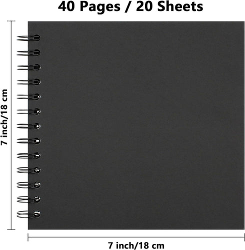 7 x 7 Inch Hardcover Kraft Blank Page DIY Scrapbook Photo Album, 40 Pages (20 Sheets) - Perfect for Wedding Anniversaries, Family Memories, and Sm...