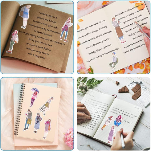 200pcs People Stickers, DaKuan People Stickers for Journaling Scrapbooking Fashion Girl Scrapbook Sticker for Journaling, Bullet Journals Supplies...