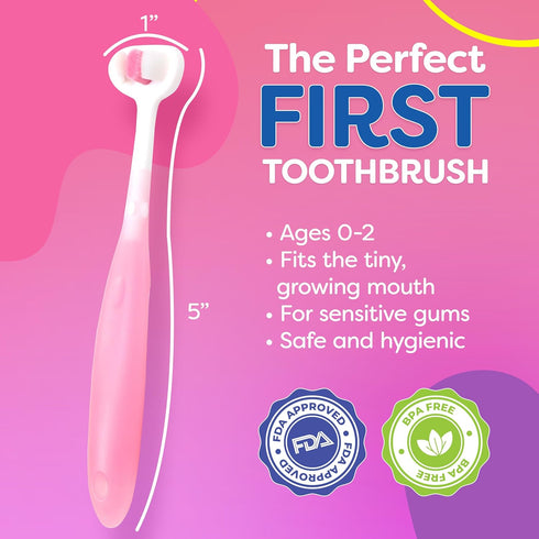 Extra Soft Toddler Toothbrush with 10,000 Bristles, Toddler toothbrushes 1-2 Toothhugger High Efficient 3 Sides Baby Toothbrush, Infant Toothbrush...