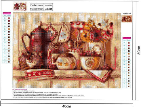 Irfora 5D Painting Kits Kitchen DIY Full Drill Painting Needlework Crystal Painting Rhinestone Cross Stitch Mosaic Paintings Arts Craft for Home W...