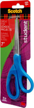 Scotch 7-Inch Student Scissors, Blue, Green, and Purple, Colors Vary, 6-Pack...