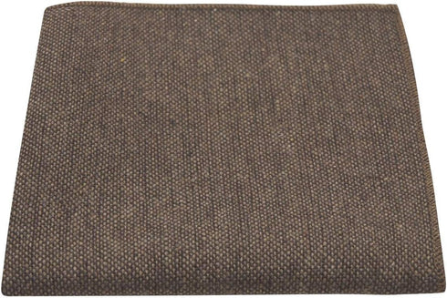 King & Priory Highland Weave Hessian Brown Pocket Square, Handkerchief...