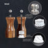 Acacia Wood Salt and Pepper Grinder Set, Manual Pepper mill, Refillable, Adjustable Coarseness Ceramic Rotor, with Wooden Stand Holder Tray...