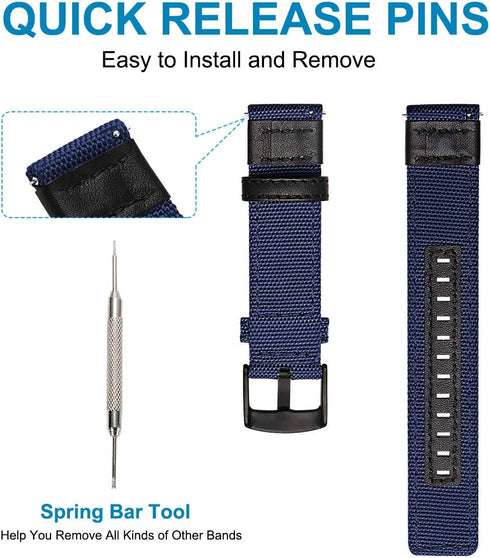 Maxjoy for Galaxy Watch 46mm Bands, Galaxy Watch 3 45mm Band, Gear S3 Frontier Bands, Men Nylon 22mm Quick Release Replacement Strap Compatible wi...