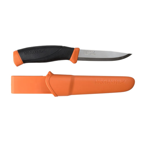 Morakniv Companion (S) Sandvik Stainless Steel Fixed-Blade Knife, With Sheath, Burnt Orange, 4.1 Inch...