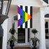 Pride Flag Rainbow Gay Flag LGBTQ Banner Garden Decor 3 x 5 Feet Double-Stitched for Gay Straight Ally with 6.5 Feet Red Telescoping Flag Pole Ext...