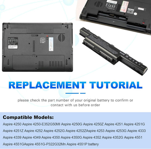 Laptop Battery for Acer AS10D31 AS10D51 Aspir 4741 5253 5251 5336 5349 5551 5552 5560 5733 5733Z TravelMate 5740 5735 5735Z 5740G Gateway NV55C NV...