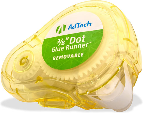 AdTech Removable Adhesive Dots Glue Runner, Clear .375" - 3 Pack...