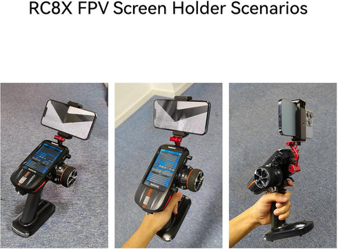 Radiolink RC8X Holder Mount 5.8G FPV Monitor Screen Phone Bracket CNC Aluminum Alloy RC Device for RC Remote Controller RC8X, Red...