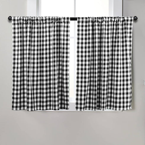 Buffalo Check Curtains Buffalo Plaid Curtains Blackout Curtains Farmhouse Country Curtains for Living Room, 36x36inch, 2 Pack (Black White)...