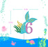 Mermaid Six Cake Topper, Happy 6th Birthday Cake Decor, I'm Six Sign, Little Mermaid Birthday Party Decoration Supplies, Daughter of the Sea, Unde...
