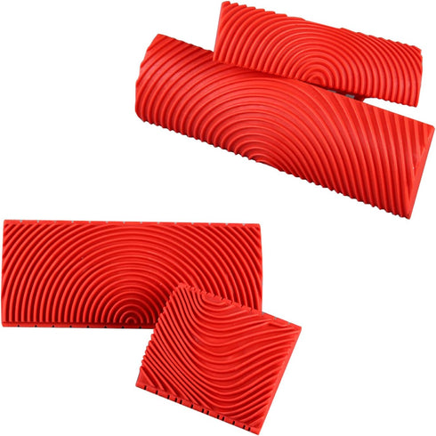 4 Pcs Wood Grain Tool, Wood Graining Painting Tool, Texture Pattern with Handle Roller Rubber Empaistic Graining Tool Paint Look Like Wood for DIY...