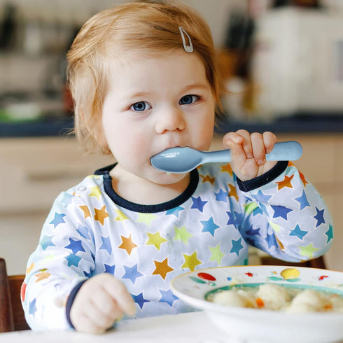 12 Pcs Plastic Toddler Utensils Set 6 Kids Forks and 6 Kids Spoons BPA Free/Dishwasher Safe Toddler Silverware Brightly Colored Kid Plastic Cutler...
