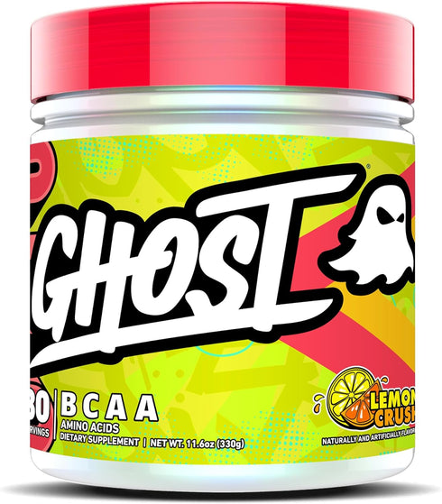 GHOST BCAA Powder Amino Acids Supplement, Lemon Crush - 30 Servings - Sugar-Free Intra, Post & Pre Workout Amino Powder & Recovery Drink, 7G BCAA...