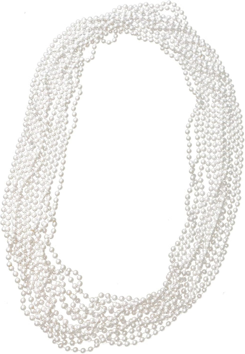 Skeleteen Faux White Pearl Necklaces - Pearl Beaded Necklace Party Favors - 12Pk...
