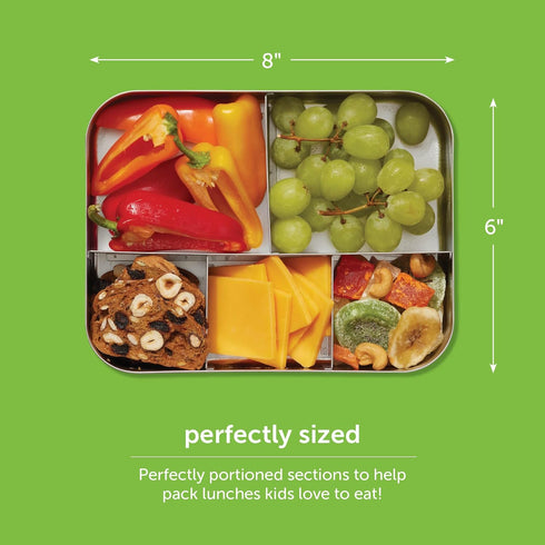 LunchBots Medium Uno Stainless Steel Sandwich Container - Open Design for Wraps - Salads or a Small Meal - Eco-Friendly - Dishwasher Safe and BPA-...