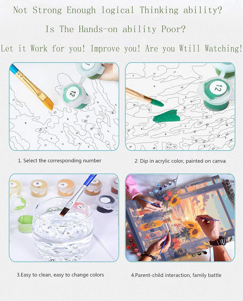 MXCFZX Flowers Paint by Number for Adults Canvas, Sunflowers in a vase Paint by Numbers Kits for Beginner, Drawing Paintwork with Paintbrushes Oil...