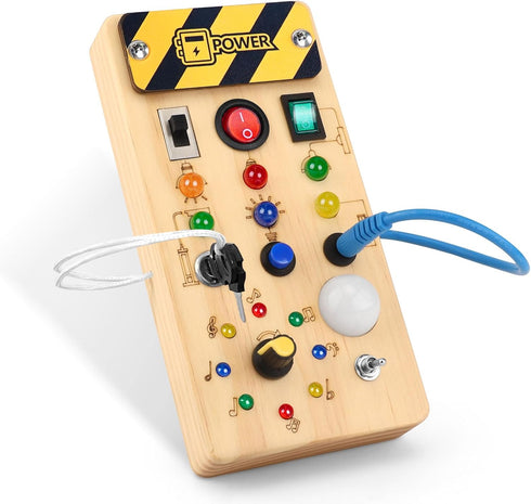 Montessori Busy Board,Montessori Toys for 1-3 Years Old,Baby Sensory Board,Preschool Learning Activities,Wooden Toys for Toddler,Christmas & Birth...