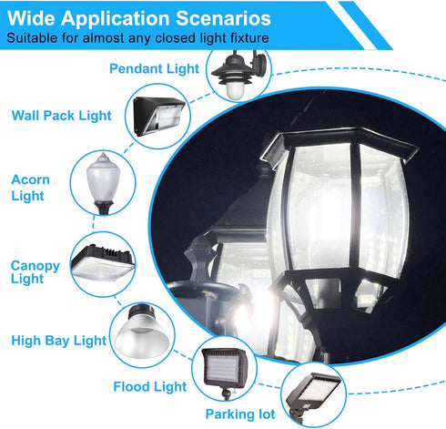 2 Pack 400W Equivalent LED Corn Light Bulb 6000 Lumen Led Corn Bulb 50W Super Bright 5000K Daylight White E26/E27 Base LED Light Bulb for Home Gar...