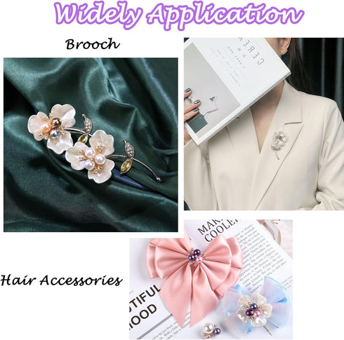 Pandahall 38pcs Pearl Rhinestone Buttons Embellishments Flatback Flower Faux Pearl Brooch Rhinestone Buttons for Jewelry Making Wedding Party Home...