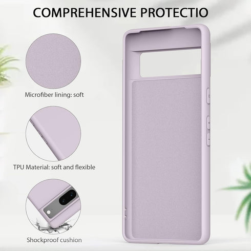 Amzpas Silicone Phone Case Compatible with Google Pixel 7, Soft Protective Smart Phone Case for Women Men, Durable Anti-Scratch Shockproof Phone C...