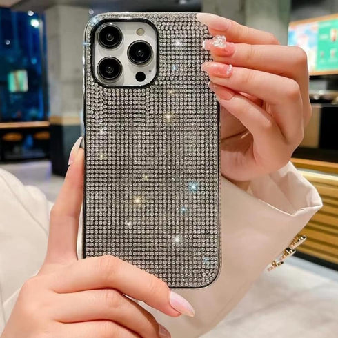 Casechics Compatible with iPhone Case,Crystal Glitter Diamond Protection Bling Sparkle Rhinestone Soft Shockproof Cover Phone Case (White,iPhone 1...