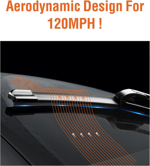 Wiper Blades 24" + 24" Automotive Replacement Windshield Wiper Blades for My Car Premium All-Seasons OE Quality Wipers for front windshield(Set of...