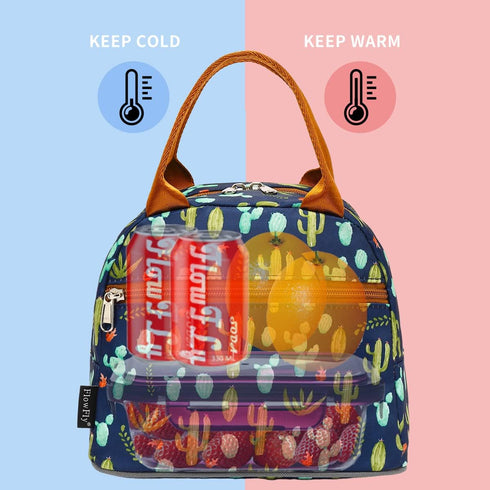 FlowFly Insulated Lunch Cooler Bag - Tote Bag Organizer for Women/Men, Cactus...