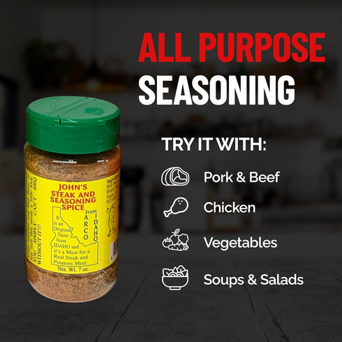 John’s Steak and Seasoning Spice Original 7oz Green...