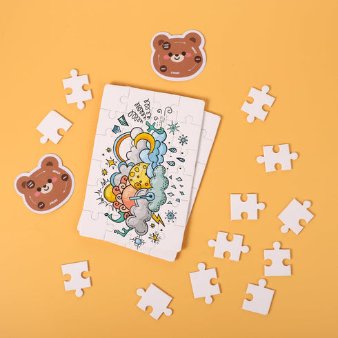 10 Sheets Blank Puzzle, 3.9 x 5.9 Inch Blank Jigsaw Puzzles Blank Puzzles 24 Pieces a Sheet All White Puzzle DIY Puzzle for Activity Wedding Birth...