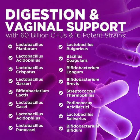 Probiotics for Women's Vaginal Health - 60 Billion CFU Probiotic with Prebiotics for pH Balance & Digestive Support, Womens Probiotic for Urinary ...