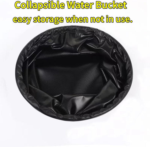 Grill Brush Collapsible Water Bucket, Perfect Partner for Steam Grill Brush (Only Water Bucket No Grill Brush)-Black...
