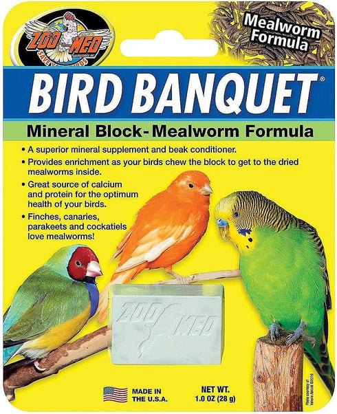 Zoo Med Bird Banquet, 1 Ounce, Mealworm Formula Mineral Block...