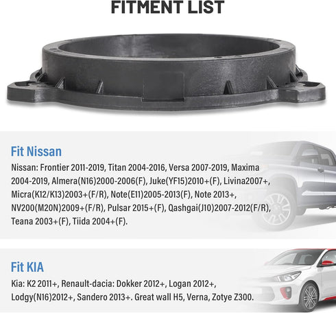 RED WOLF Car Door Speaker Adapter Spacer Ring Compatible with Nissan Frontier Altima Sentra 2004-2019, KIA K2 2011-2019, Infiniti Q25 2011-2021 6....