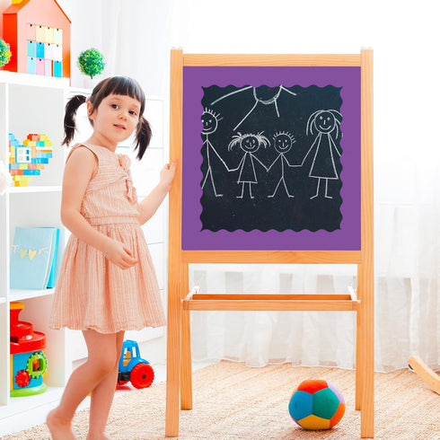 Whaline 65.6ft Purple Bulletin Board Borders 4 Rolls Purple Series Die-Cut Board Trim for School Classroom Office Chalkboard...