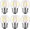 G40 E26 1W Low Wattage LED Vintage Bulbs Small Globe Nightlight 10 Watt Edison Style Bulb, 2700K Warm White Non Dimmable 6Pack...