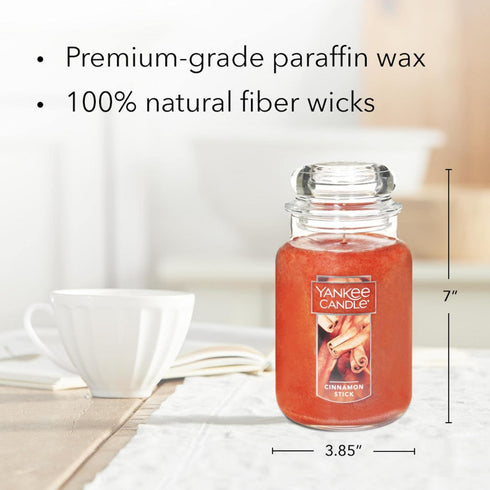 Yankee Candle Cinnamon Stick Scented, Classic 22oz Large Jar Single Wick Candle, Over 110 Hours of Burn Time...