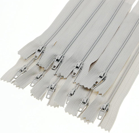 #3 Nylon Coil Zipper Gray Closed End Sewing Zippers Bulk for DIY Tailor Sewing Crafts,Bags,Purses(20 PCS/Pack,16 Inch) SHUNLI...