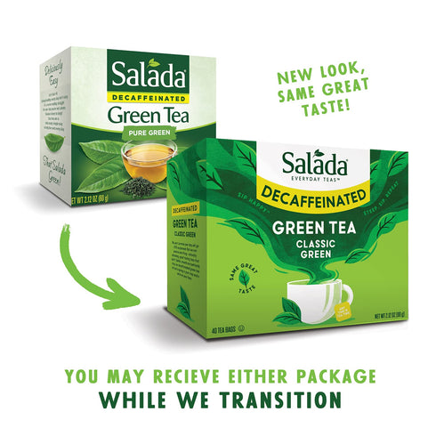 Salada Green Tea Decaffeinated with 40 Individually Wrapped Tea Bags Contains Caffeine Brew Hot Flavored Rich in Antioxidants Zero Calories...