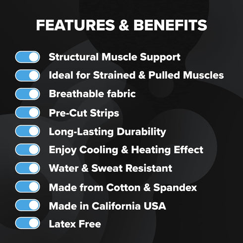 Sport Transdermal Pain Relief Tape, Kinesiology Tape, Sore Joints, Muscles, Back, Knee, Elbow, Shoulder Pain, 2 Elastic Strips(10x2 in), Water Res...