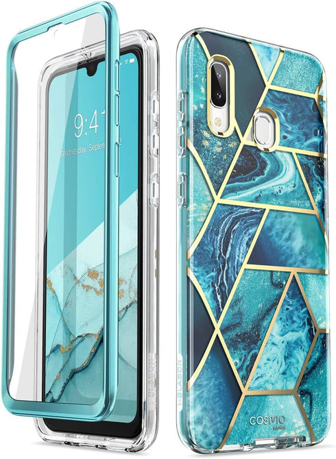 i-Blason Cosmo Series for Samsung Galaxy A20 / A30 Case, Slim Full-Body Stylish Protective Case with Built-in Screen Protector (Ocean)...