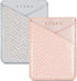 LUVI Phone Card Holder Wallet Sticky Phone Wallet PU Leather Wallet with Glossy Holographic Gradient Ramp Snake Skin Design Pocket Pouch Sleeve Sl...