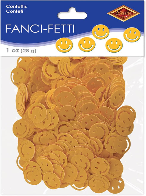 Beistle Fanci-Fetti Smile Faces Party Supplies, 1 oz, Yellow...
