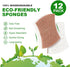 HOMEXCEL Natural Scrub Sponges Kitchen 12 Pack, Non-Scratch Cleaning Sponges for Dishes, Cellulose Sponges Safe on Non-Stick Cookware, Dual Sided ...